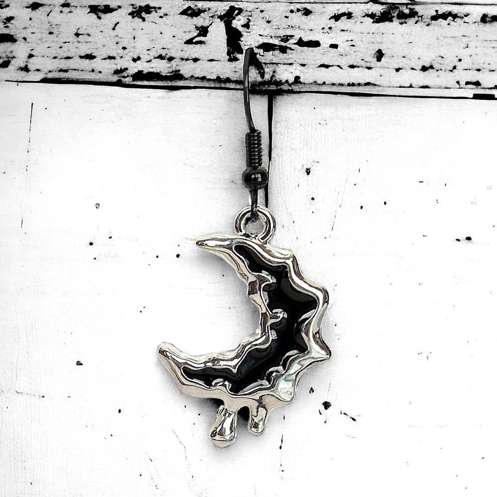 5 For $25single Melting Wicked Crescent Moon Earring Dangle